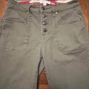 Frye Olive Button-Fly Pants, Size 8